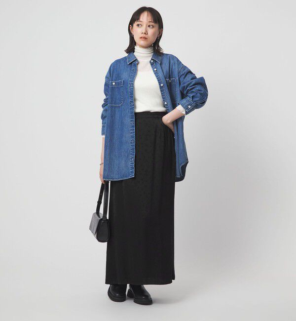 UNITED ARROWS green label relaxing「ジャガード サテン ナロー スカート」|フレア|