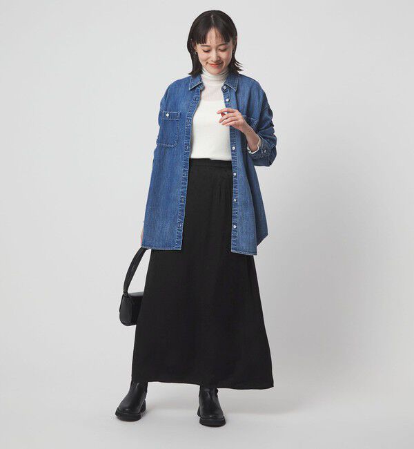 UNITED ARROWS green label relaxing「ジャガード サテン ナロー スカート」|フレア|