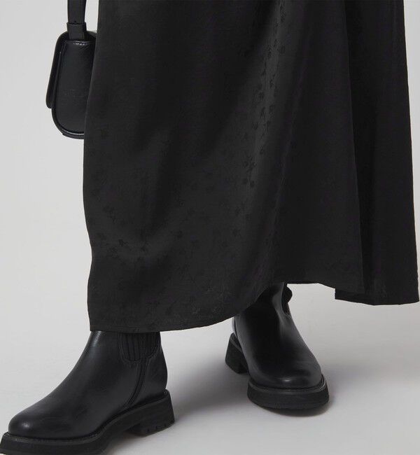 UNITED ARROWS green label relaxing「ジャガード サテン ナロー スカート」|フレア|