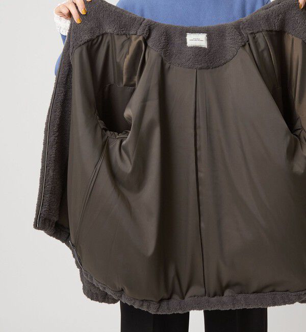 UNITED ARROWS green label relaxing「【WEB限定】＜at ease＞フェイクシープファー フード ブルゾン」|ブルゾン・スタジャン|