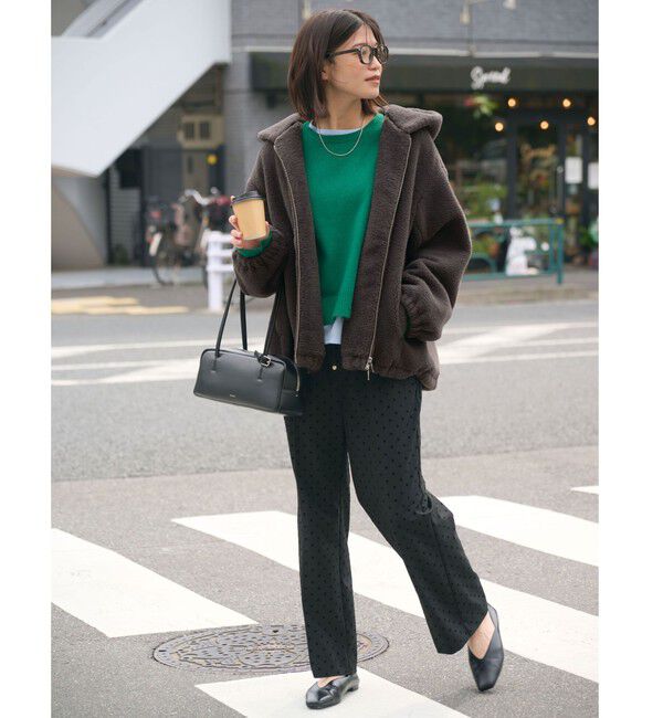 UNITED ARROWS green label relaxing「【WEB限定】＜at ease＞フェイクシープファー フード ブルゾン」|ブルゾン・スタジャン|