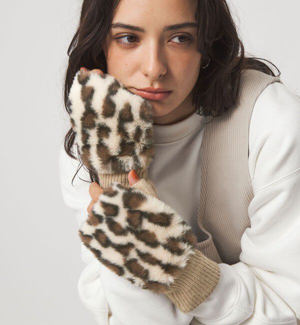 UNITED ARROWS green label relaxing「＜VINCENT PRADIER＞ファーライク グローブ」|手袋|その他1