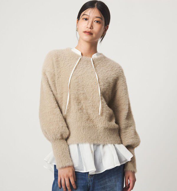 UNITED ARROWS green label relaxing「【WEB限定】＜at ease＞フェザーヤーン プルオーバー ニット」|ニット・セーター|