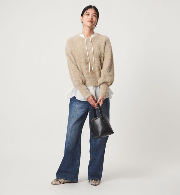 UNITED ARROWS green label relaxing「【WEB限定】＜at ease＞フェザーヤーン プルオーバー ニット」|ニット・セーター|