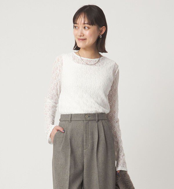 UNITED ARROWS green label relaxing「シアー レース プルオーバー カットソー」|Tシャツ・カットソー|