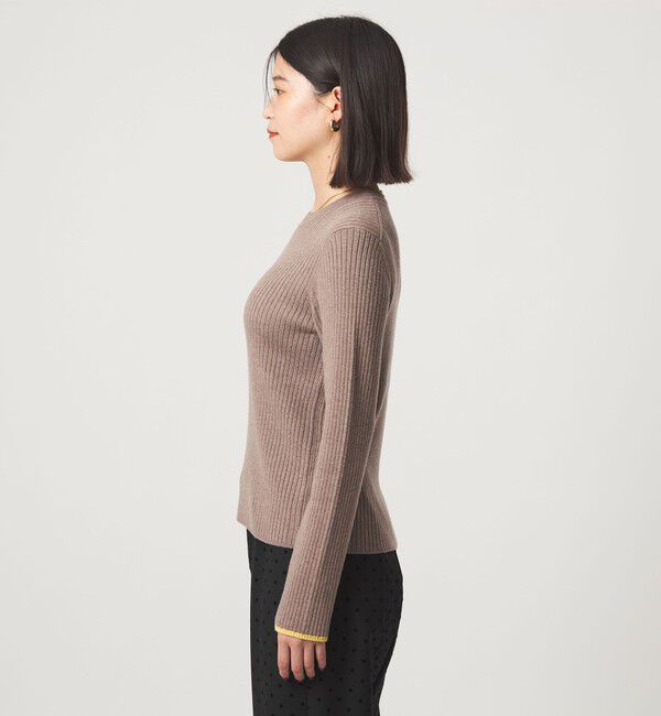 UNITED ARROWS green label relaxing「【WEB限定】＜at ease＞ソデサキ バイカラー プルオーバー ニット ウォッシャブル」|ニット・セーター|