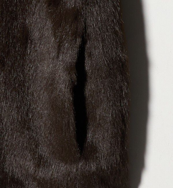 UNITED ARROWS green label relaxing「フェイクファー ノーカラー コート」|ノーカラーコート|