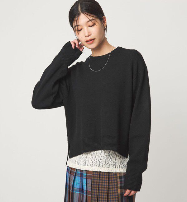 UNITED ARROWS green label relaxing「【WEB限定】＜at ease＞サイド スリット プルオーバー ニット ウォッシャブル」|ニット・セーター|