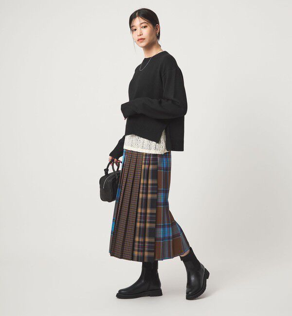 UNITED ARROWS green label relaxing「【WEB限定】＜at ease＞サイド スリット プルオーバー ニット ウォッシャブル」|ニット・セーター|