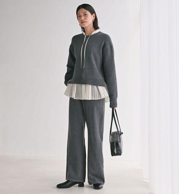 UNITED ARROWS green label relaxing「【WEB限定】＜at ease＞サイド スリット プルオーバー ニット ウォッシャブル」|ニット・セーター|