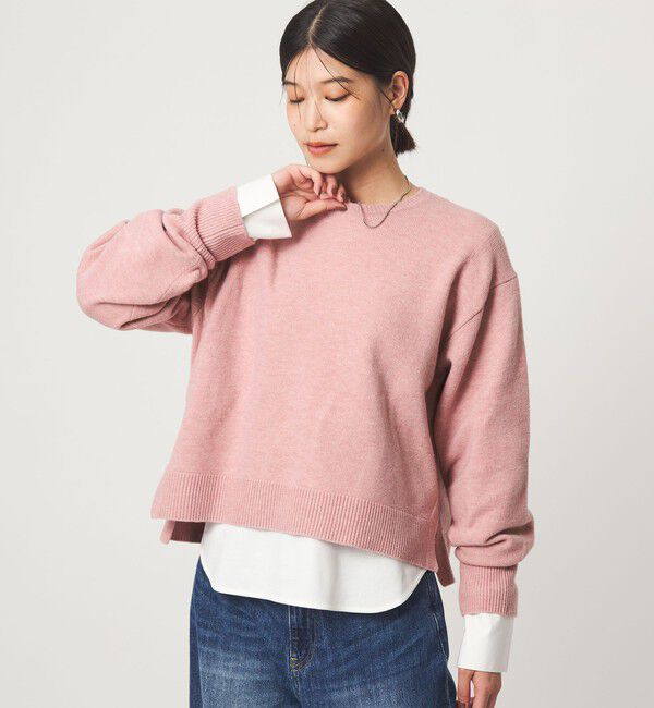 UNITED ARROWS green label relaxing「【WEB限定】＜at ease＞サイド スリット プルオーバー ニット ウォッシャブル」|ニット・セーター|