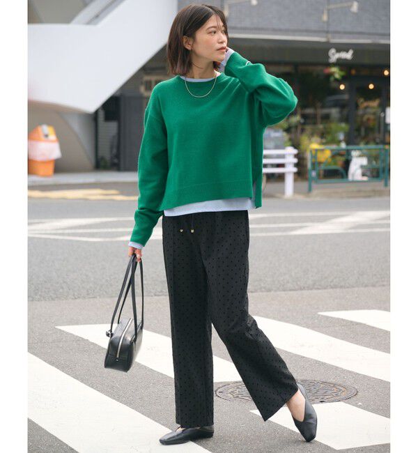 UNITED ARROWS green label relaxing「【WEB限定】＜at ease＞サイド スリット プルオーバー ニット ウォッシャブル」|ニット・セーター|