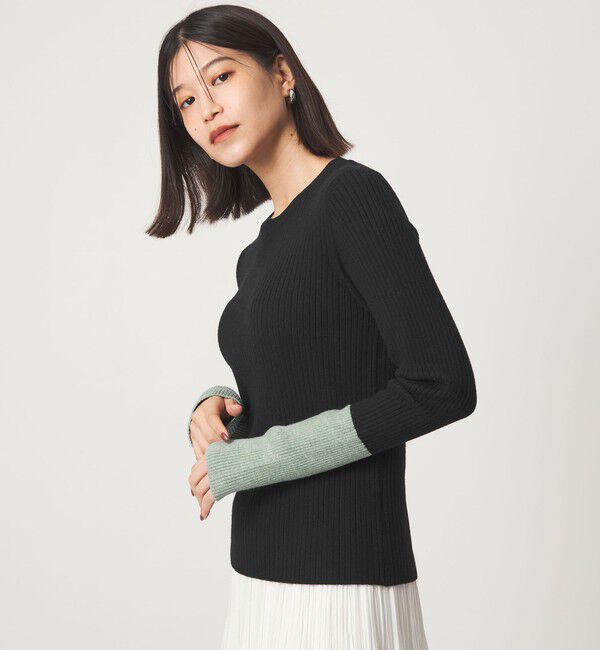 UNITED ARROWS green label relaxing「【WEB限定】＜at ease＞バイカラー クルーネック プルオーバー ニット」|ニット・セーター|
