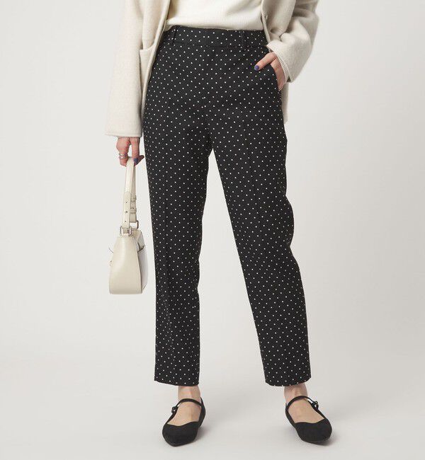 UNITED ARROWS green label relaxing「キチントボトムス ドット ジャガード ALLFIT テーパード パンツ ウォッシャブル ストレッチ」|スラックス|