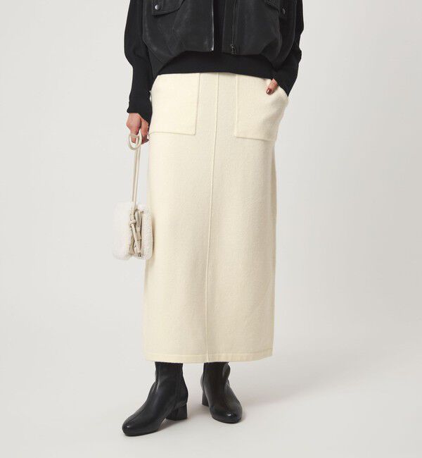 UNITED ARROWS green label relaxing「【WEB限定】＜at ease＞ニット タイト スカート ウォッシャブル」|タイト|OFF WHITE