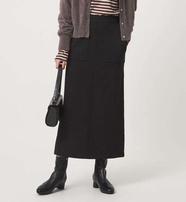 UNITED ARROWS green label relaxing「【WEB限定】＜at ease＞ニット タイト スカート ウォッシャブル」|タイト|BLACK