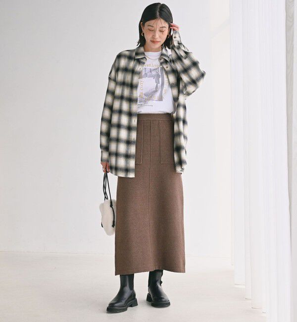 UNITED ARROWS green label relaxing「【WEB限定】＜at ease＞ニット タイト スカート ウォッシャブル」|タイト|