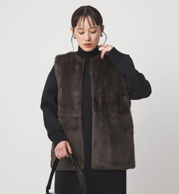 UNITED ARROWS green label relaxing「フェイクファー ベスト」|ベスト・ジレ|