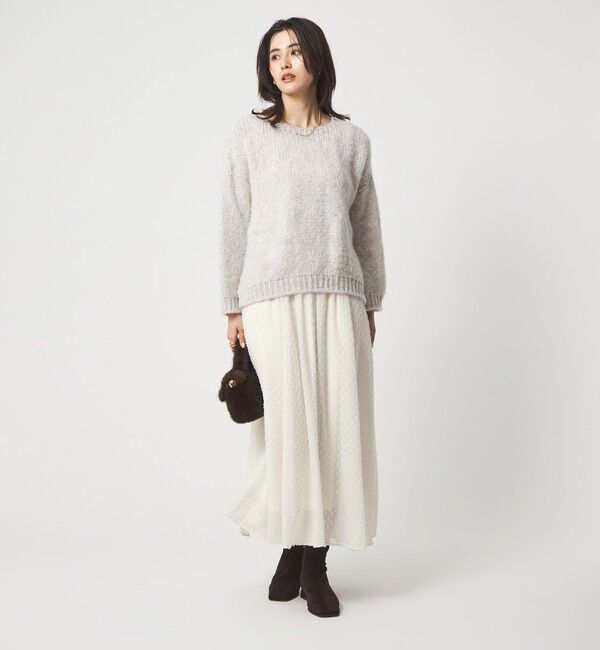 UNITED ARROWS green label relaxing「プチ リボンモチーフ ジャガード スカート」|フレア|