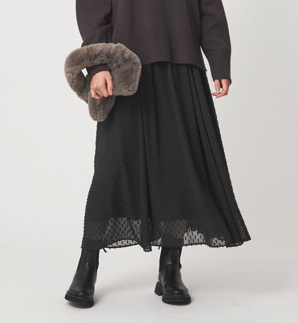 UNITED ARROWS green label relaxing「プチ リボンモチーフ ジャガード スカート」|フレア|