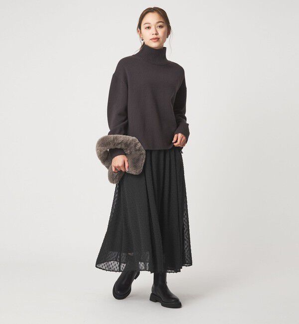 UNITED ARROWS green label relaxing「プチ リボンモチーフ ジャガード スカート」|フレア|