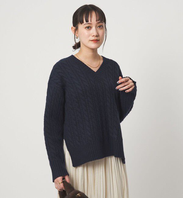 UNITED ARROWS green label relaxing「ゴールバーン Vネック ニット プルオーバー」|ニット・セーター|NAVY