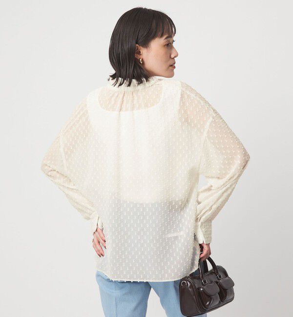 UNITED ARROWS green label relaxing「プチ リボンモチーフ ジャガード ブラウス」|シャツ・ブラウス|