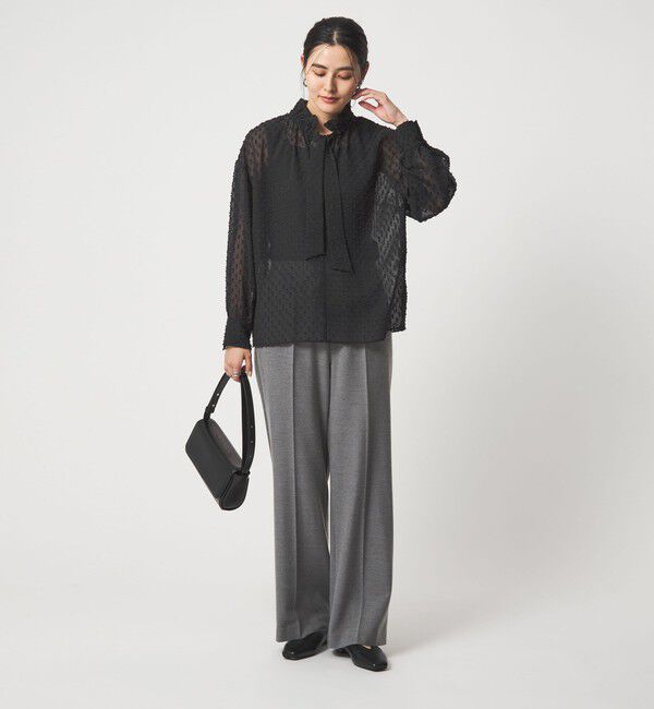 UNITED ARROWS green label relaxing「プチ リボンモチーフ ジャガード ブラウス」|シャツ・ブラウス|