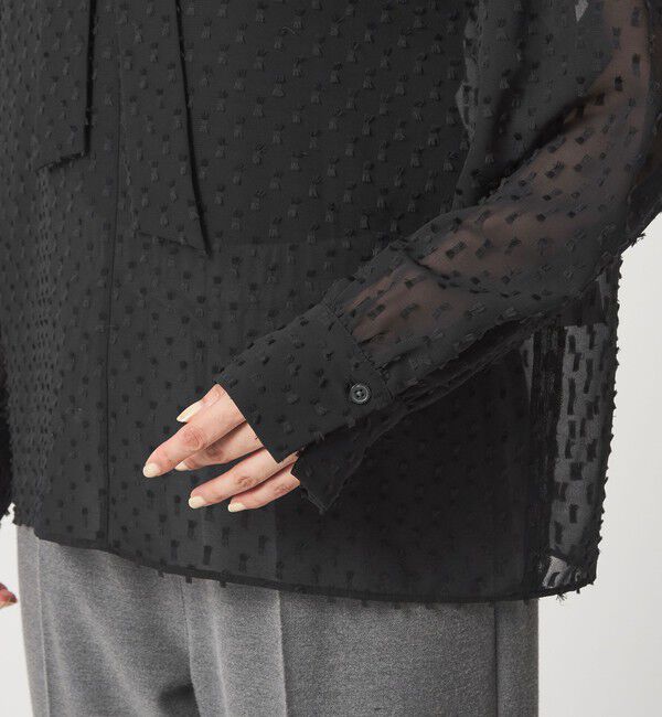 UNITED ARROWS green label relaxing「プチ リボンモチーフ ジャガード ブラウス」|シャツ・ブラウス|