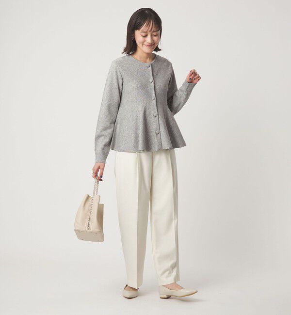 UNITED ARROWS green label relaxing「ペプラム クルミボタン ニット カーディガン」|カーディガン|