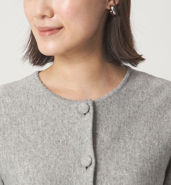 UNITED ARROWS green label relaxing「ペプラム クルミボタン ニット カーディガン」|カーディガン|