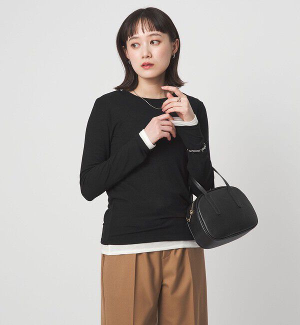 UNITED ARROWS green label relaxing「ベアテン フェイクレイヤード クルーネック プルオーバー」|Tシャツ・カットソー|BLACK