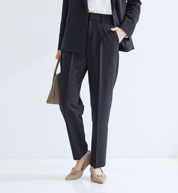 UNITED ARROWS green label relaxing「［size SHORT/TALLあり］パウドレ テーパード パンツ ウォッシャブル ストレッチ」|スラックス|