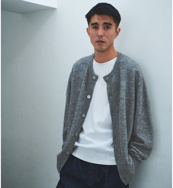 UNITED ARROWS green label relaxing「アルパカ ブレンド クルーネック カーディガン」|カーディガン|MD.GRAY
