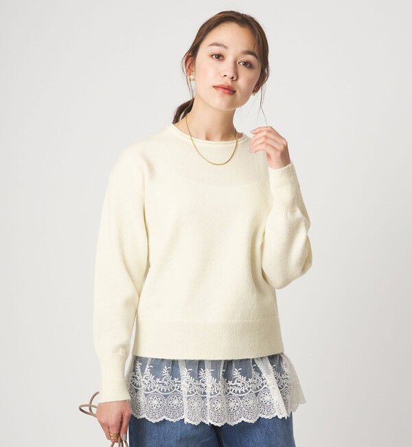 UNITED ARROWS green label relaxing「ニット &times; レース キャミソール プルオーバー セット」|ニット・セーター|OFF WHITE