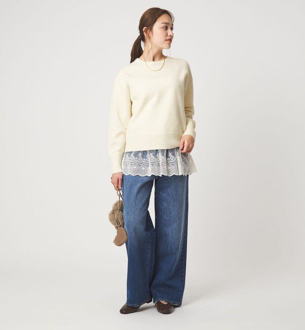 UNITED ARROWS green label relaxing「ニット &times; レース キャミソール プルオーバー セット」|ニット・セーター|