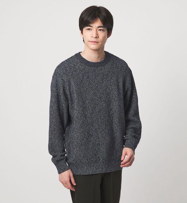 UNITED ARROWS green label relaxing「ミックスカラー クルーネック ニット」|ニット・セーター|NAVY
