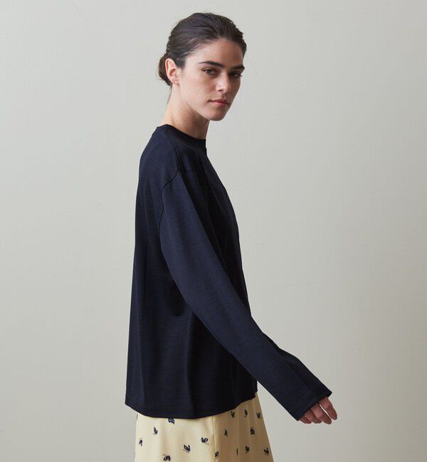 STEVEN ALAN「＜Steven Alan＞ウール ジャージー ロングスリーブ Tシャツ」|Tシャツ・カットソー|NAVY