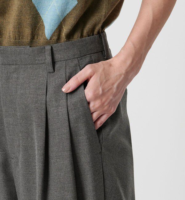 BEAUTY&YOUTH UNITED ARROWS「バックラップ タックワイドパンツ -ウォッシャブル-」|スラックス|