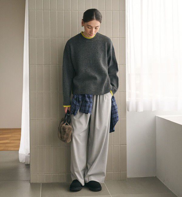 BEAUTY&YOUTH UNITED ARROWS「ネップカラーライン クルーネック ニットプルオーバー」|ニット・セーター|