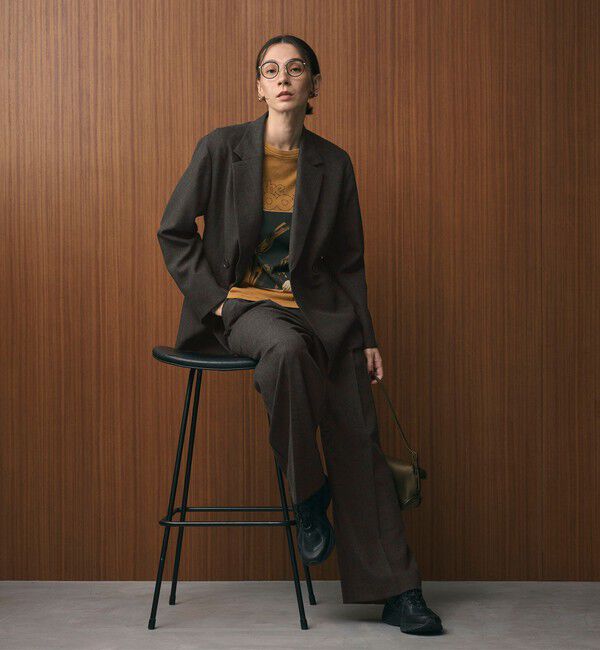 BEAUTY&YOUTH UNITED ARROWS「【WEB限定 Wardrobe DAILY MINIMAL】ウールライクメランジ ワイドパンツ ウォッシャブル」|スラックス|