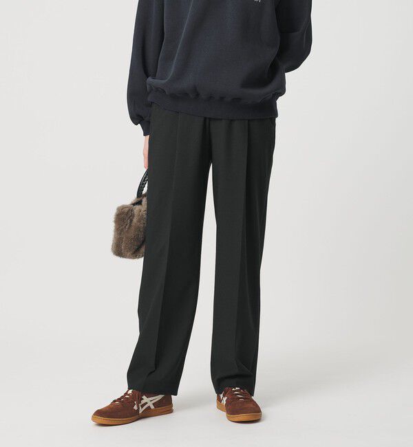 BEAUTY&YOUTH UNITED ARROWS「タックテーパードパンツ ウォッシャブル」|スラックス|BLACK