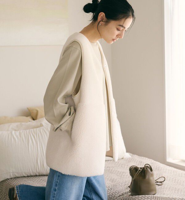 BEAUTY&YOUTH UNITED ARROWS「【WEB限定】ボア&times;フェイクムートン リバーシブルベスト」|ダウンベスト・ベスト|