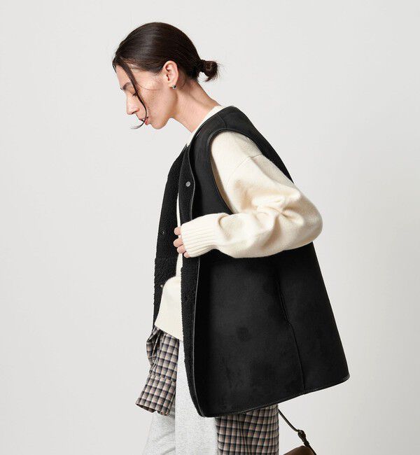 BEAUTY&YOUTH UNITED ARROWS「【WEB限定】ボア&times;フェイクムートン リバーシブルベスト」|ダウンベスト・ベスト|