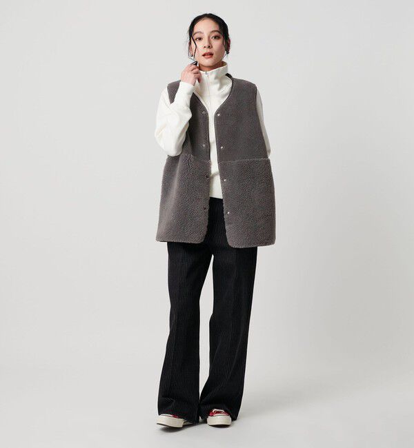 BEAUTY&YOUTH UNITED ARROWS「【WEB限定】ボア&times;フェイクムートン リバーシブルベスト」|ダウンベスト・ベスト|DK.GRAY