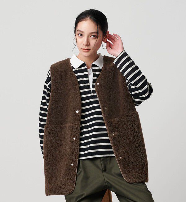 BEAUTY&YOUTH UNITED ARROWS「【WEB限定】ボア&times;フェイクムートン リバーシブルベスト」|ダウンベスト・ベスト|DK.BROWN
