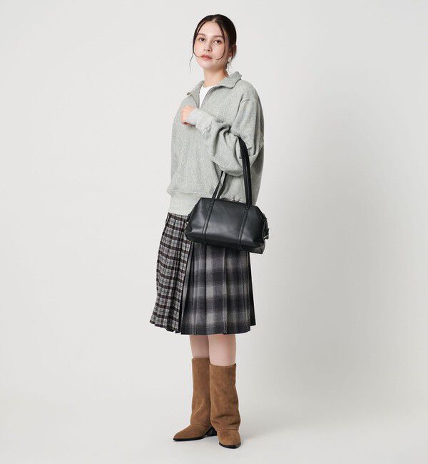 BEAUTY&YOUTH UNITED ARROWS「レザーライク ジップ スクエア ボストンバッグ」|ボストンバッグ|