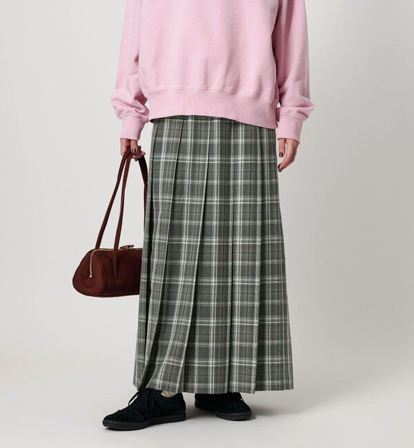 BEAUTY&YOUTH UNITED ARROWS「チェック プリーツロングスカート」|スカート|LT.GRAY