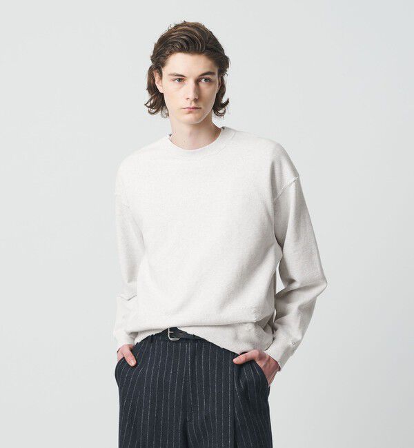 BEAUTY&YOUTH UNITED ARROWS「クラッシュ クルーネック スウェット」|Tシャツ・カットソー|LT.GRAY