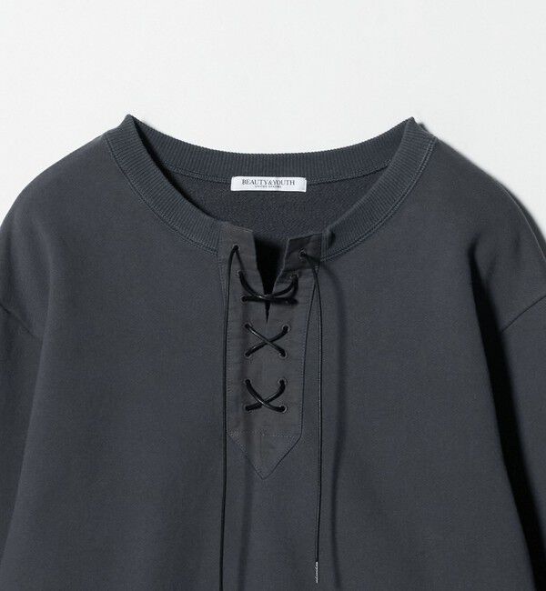 BEAUTY&YOUTH UNITED ARROWS「コットン レースアッププルオーバー」|スウェット・ジャージ|